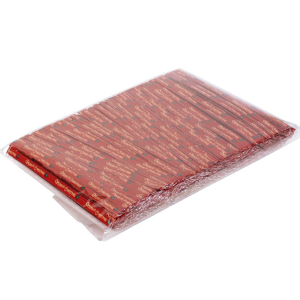 크리스마스 칼라타이 빵끈 1000개입 (빨강 red) 베이킹 포장