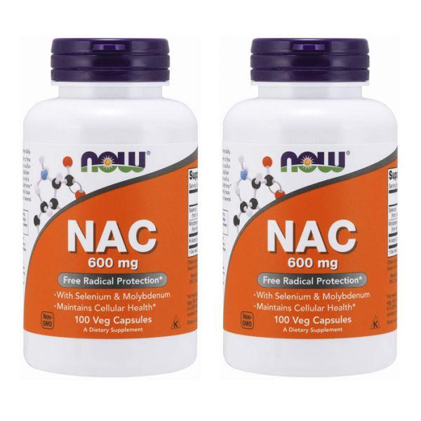 나우 푸드 NAC 600 mg - 100캡슐 x 2병 / NOW Supplements, NAC (N-Acetyl Cysteine)600 mg with Selenium & Molybdenum