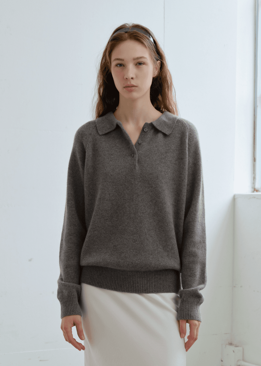 Mink Collar Knit_Gray