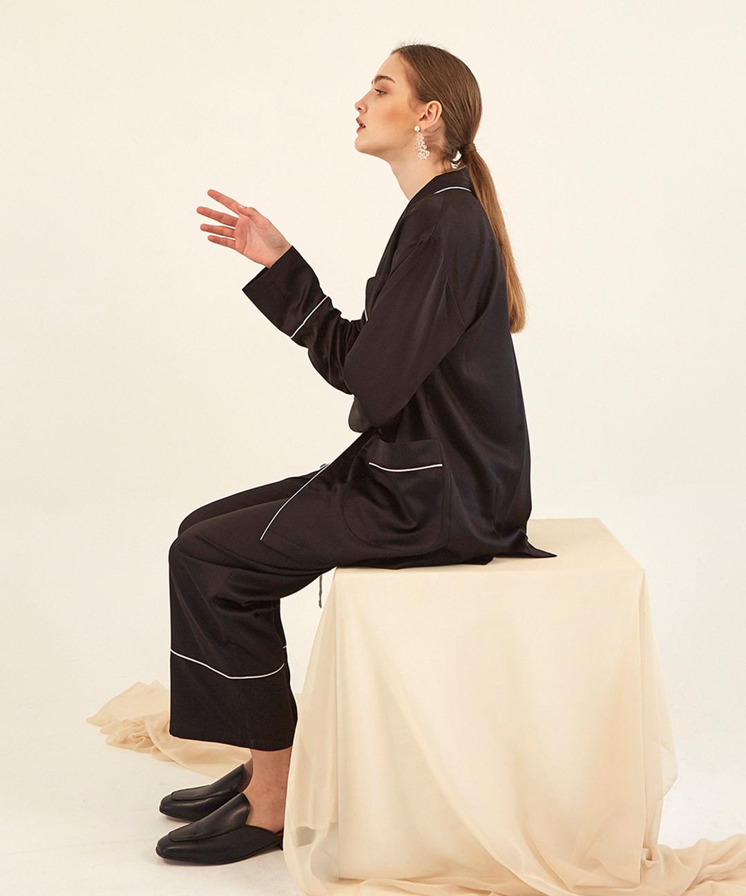 UNISEX PAJAMA SET-UP - BLACK