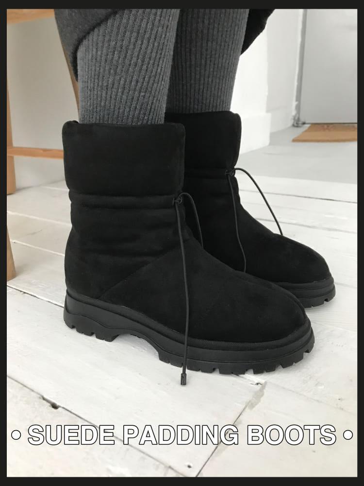 SUEDE PADDING BOOTS (BLACK)