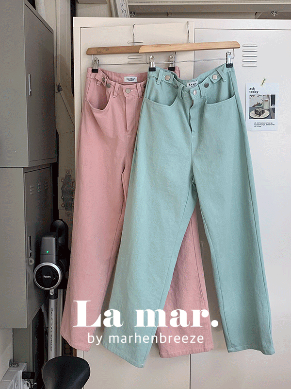 [La mar.] 로우 비죠 버클 팬츠핑크 2차오더 중