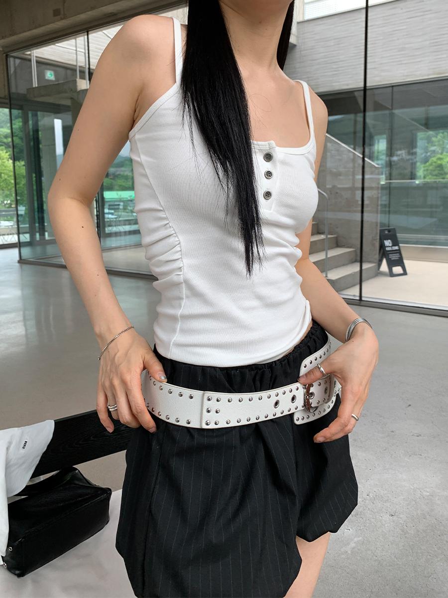 Ruched sleeveless (3color)