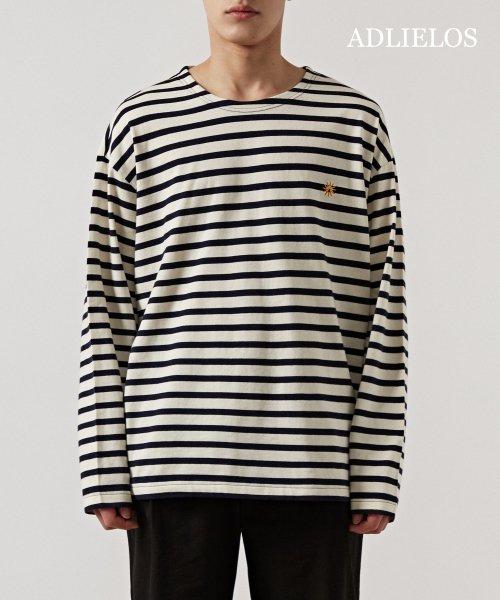 솔라 스트라이프 티셔츠 네이비