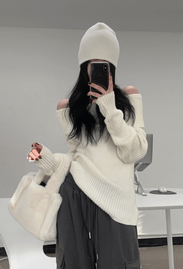 [단독] 니히 골지 오프숄더 nt