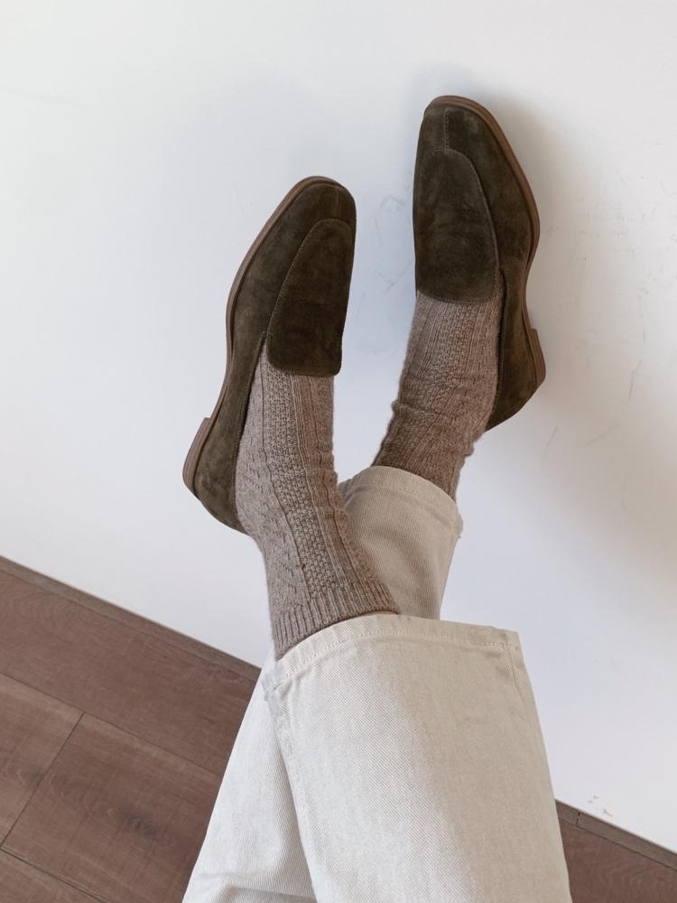 유이르무이 노르딕 리얼 돈피 스웨이드 플랫 로퍼 1cm