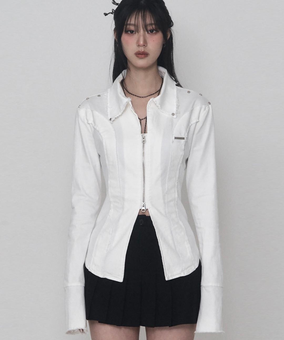 Damage Eyelet Corset Jacket (white)