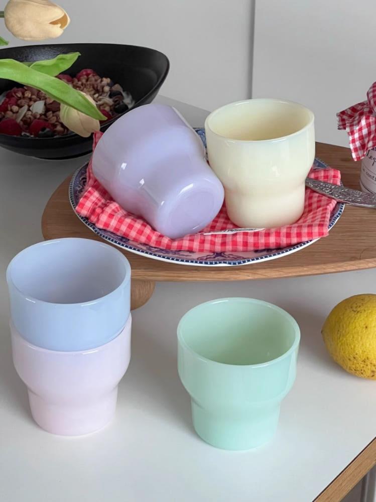 빈티지 프렌치 옥 유리컵 글라스 홈카페 음료잔