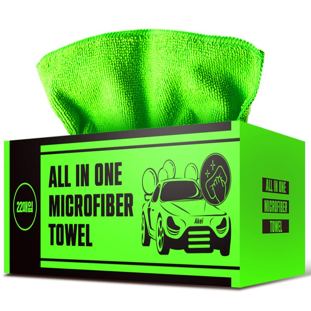 아케이 모터 챠량용 뽑아쓰는 다용도 극세사 타올 22p, 라이트그린, 1개