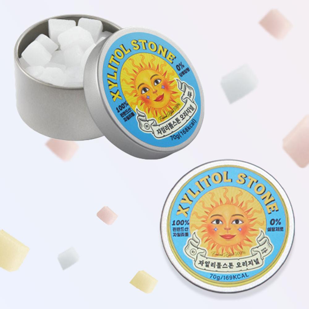 자일리톨스톤 당제로 무설탕 캔디 오리지널 틴케이스 70g 100%필란드산