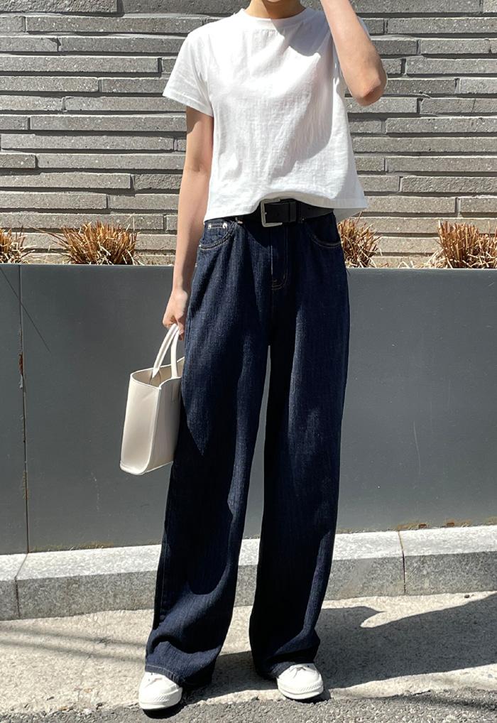 메르 와이드 데님 팬츠