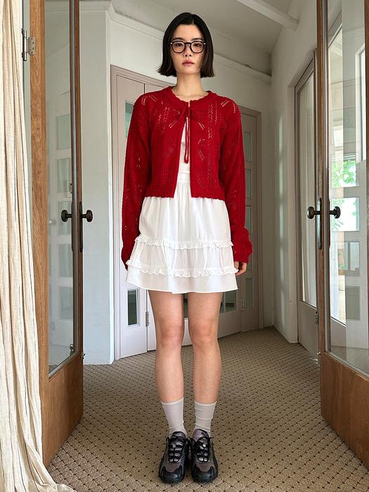 WOI CROCHET CARDIGAN RED