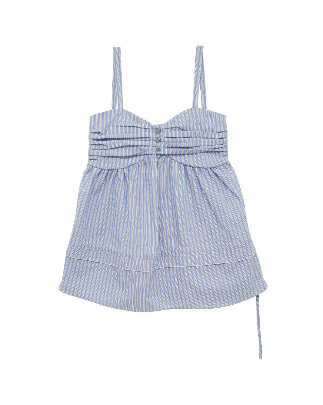 Shirring Flared Stripe Top (Blue) (프리오더 -20%)