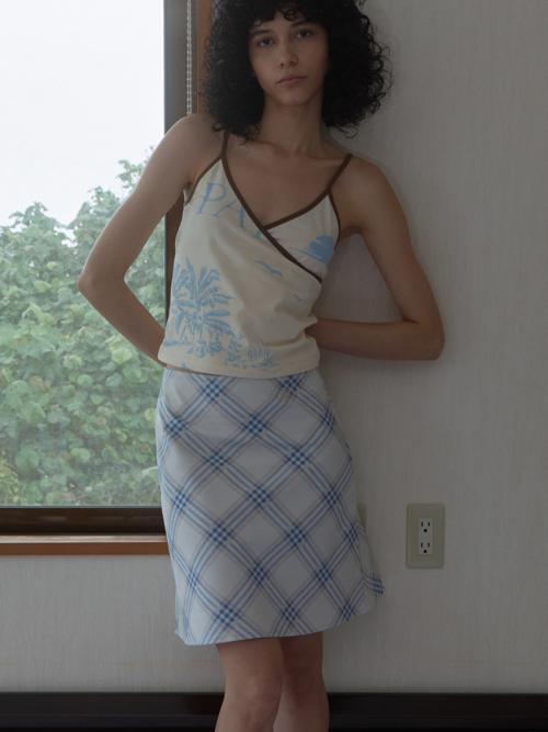 Essential Check Mini Skirt Blue