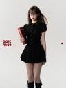 [OAK MOO] "Wait for you to finish class\" - shirt dress (Black)