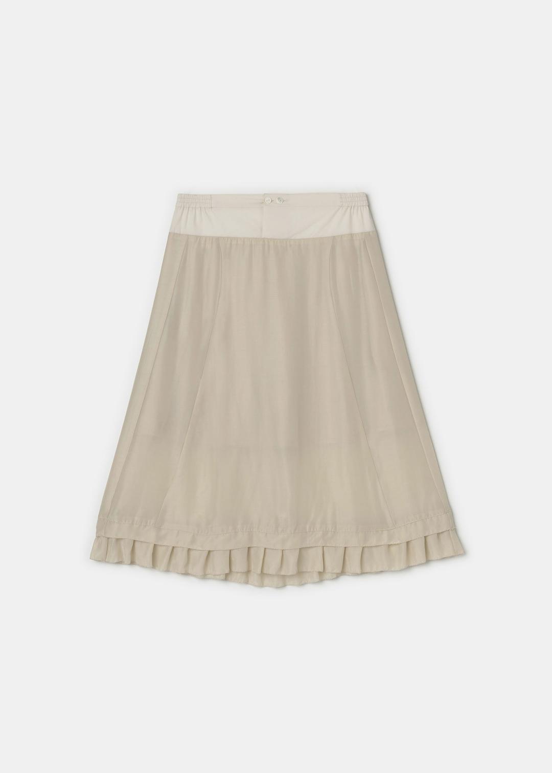 Frill Midi Skirt(Beige)