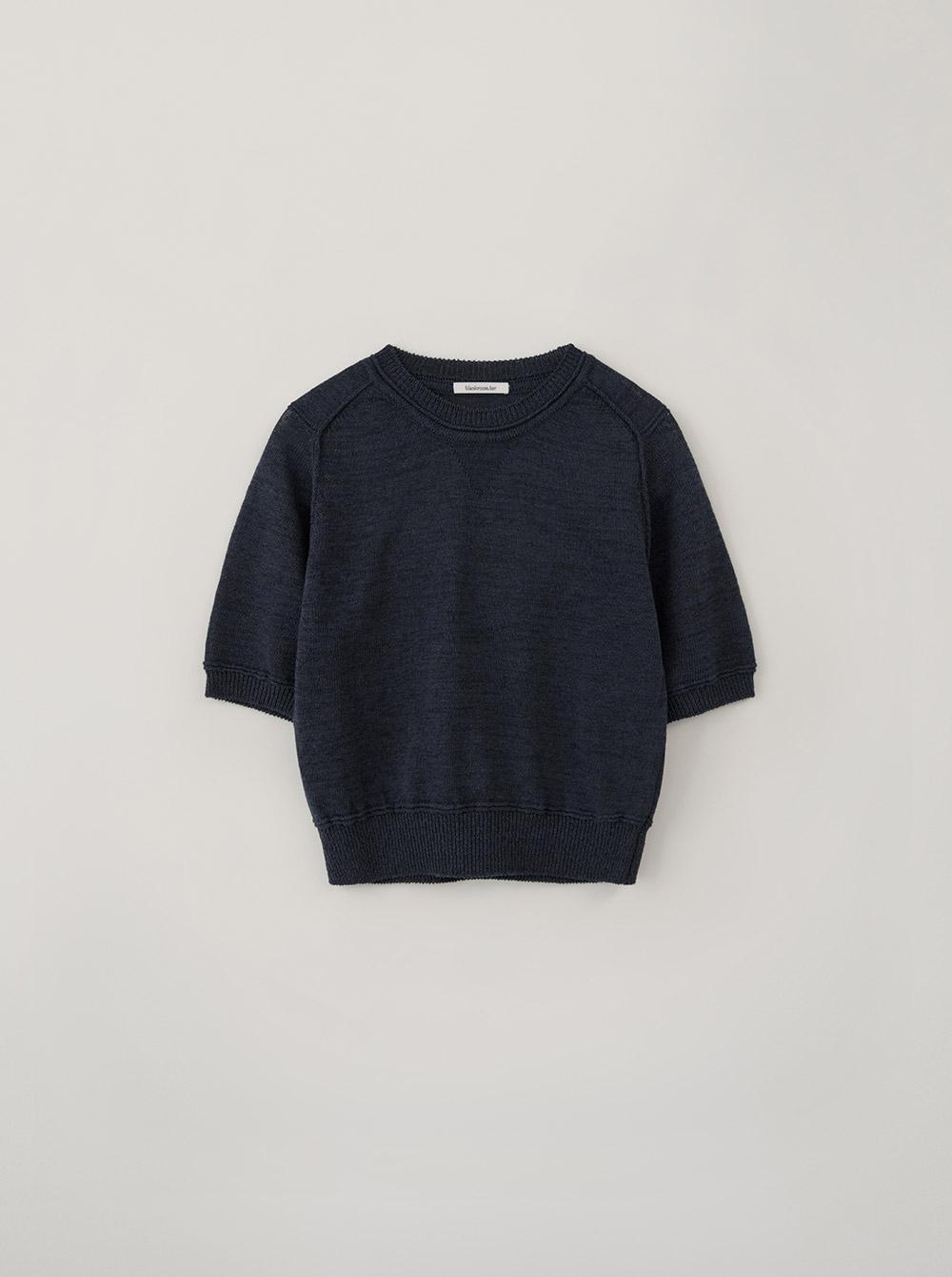 CROCHET SWEAT KNIT_NAVY