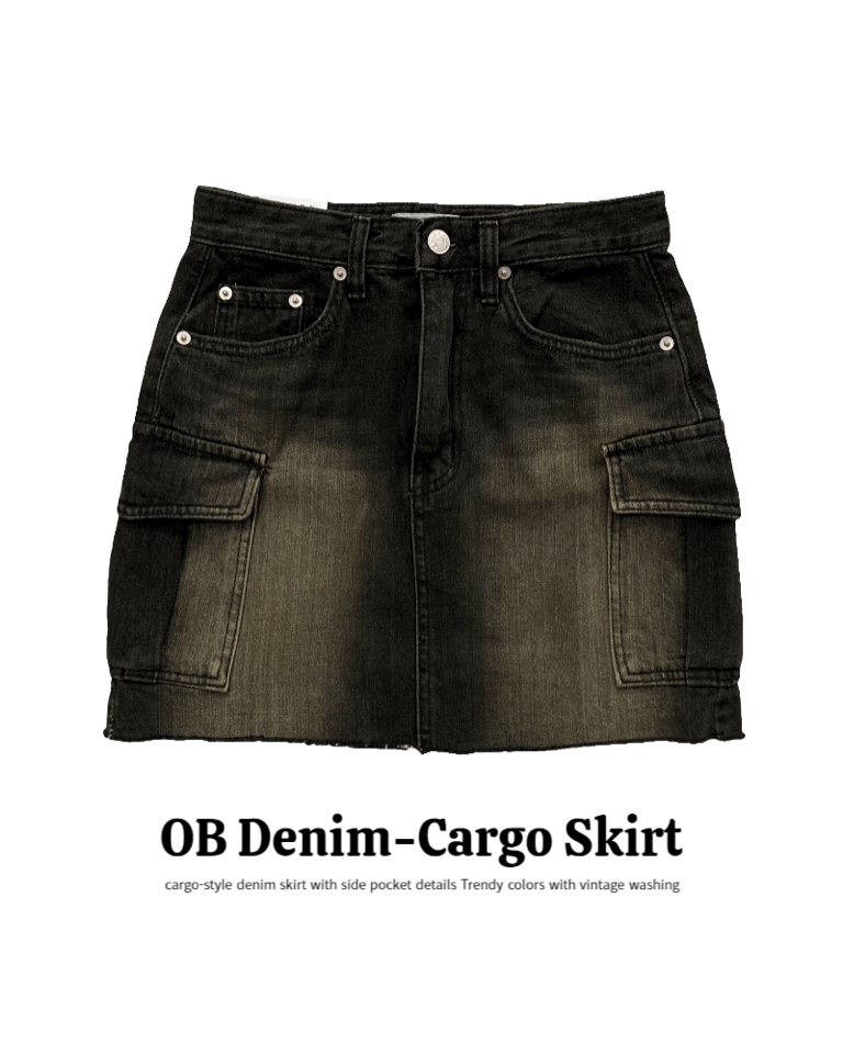 오브 데님 카고스커트
