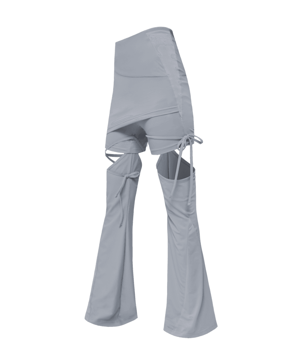 Detachable Strap Skirt Shorts / Grey