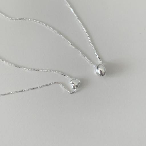 92.5실버 - 베이직 볼 하트볼 목걸이