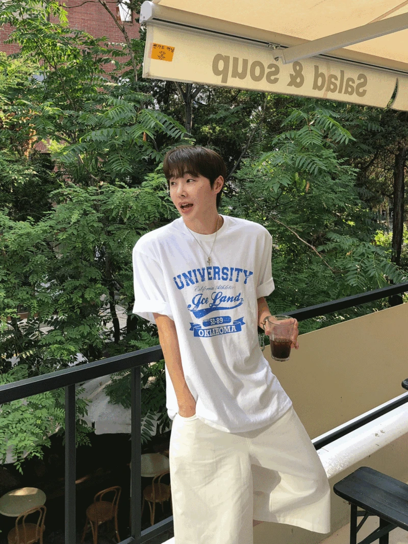빈티지 스탬프 반팔 티 (4color)