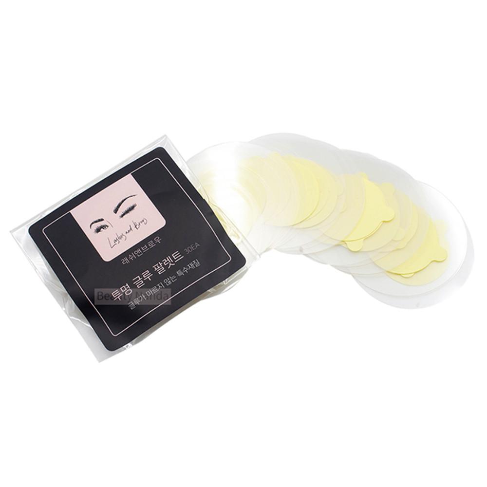 래쉬앤브로우 투명 글루 패드 팔레트 글루판 패드 속눈썹연장재료 30매
