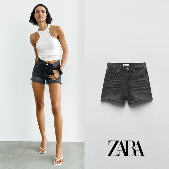 ZARA 자라 하이웨이스트 TRF 데님 쇼츠 반바지 4365/051