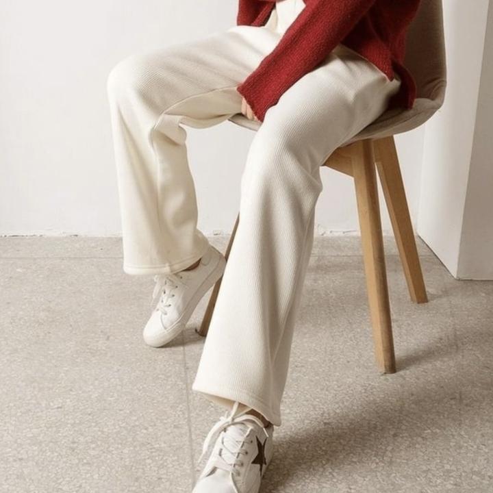 [너무편한]따숩융털 와이드 밴딩 팬츠