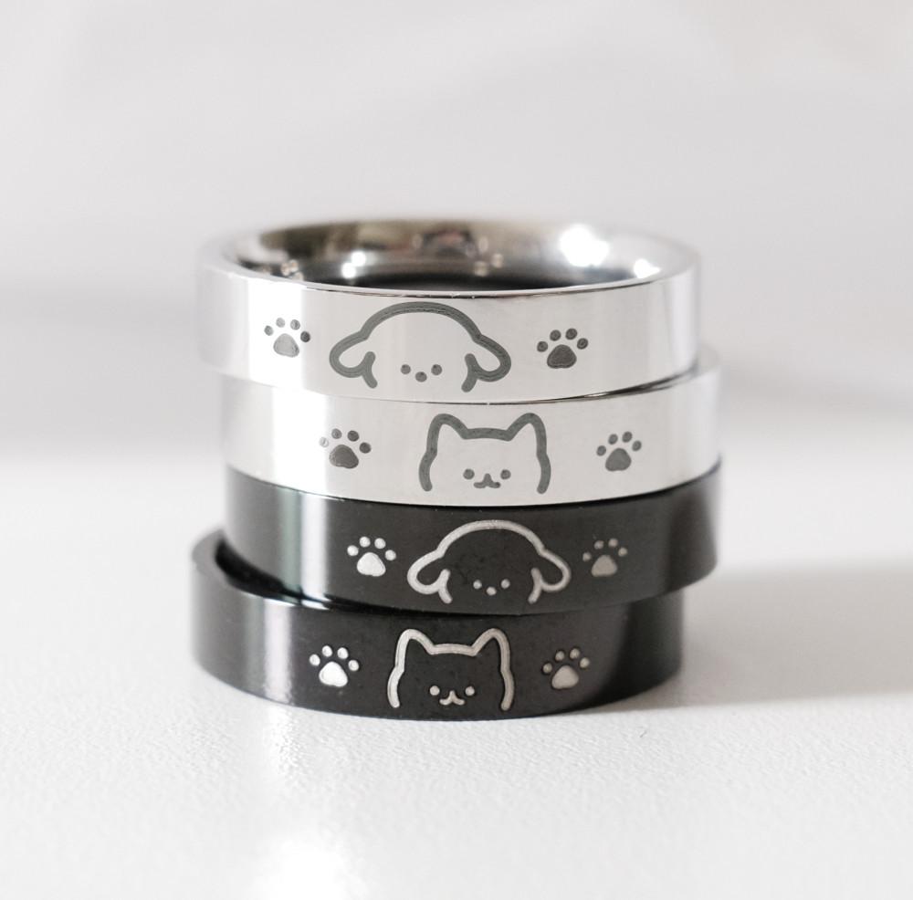 유기견 유기묘 후원 반지 - 유기동물 기부 우정 써지컬 커플링 학생