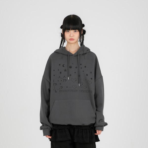 슈팅 하트 캣 그래픽 후드티