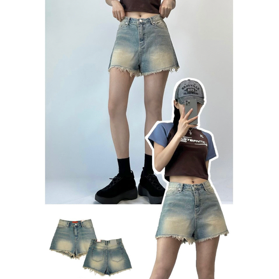 cat sand tassel denim shorts! 2col