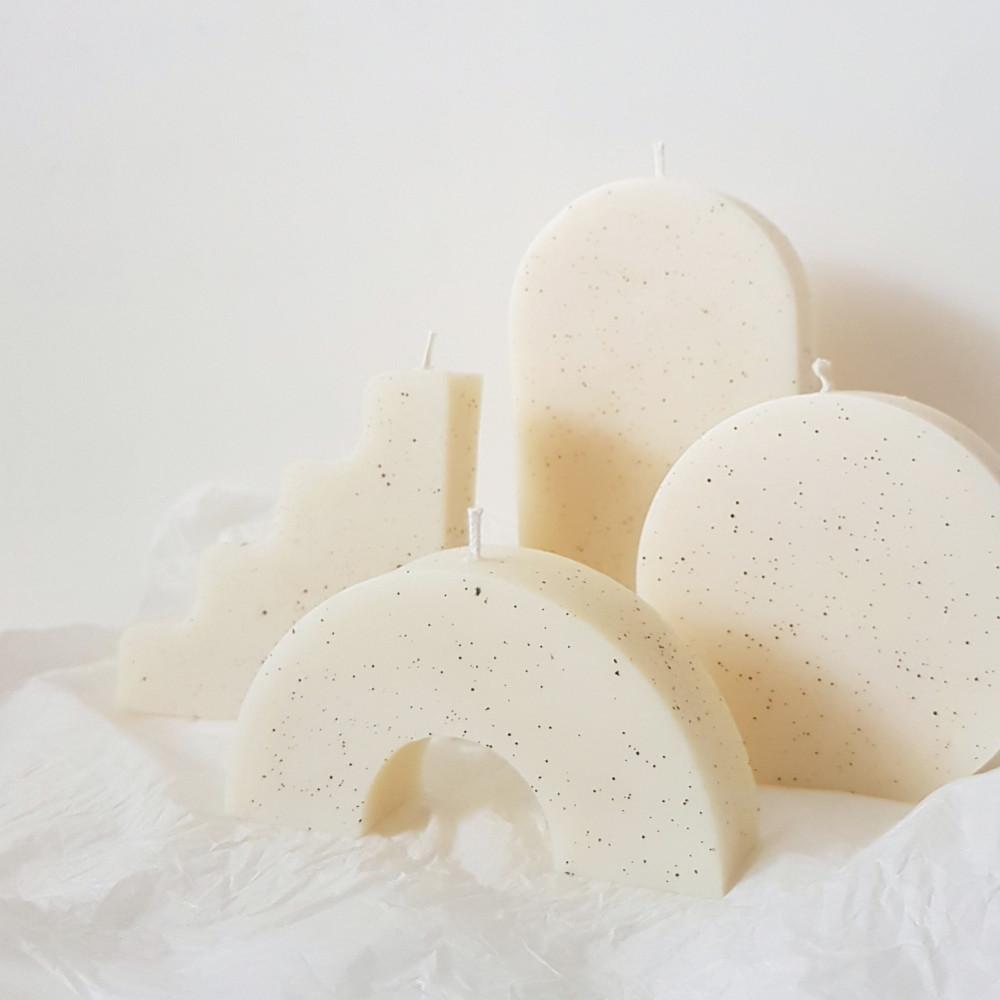 기하학 오브제캔들 4p 세트/도형 필라 디자인 천연 향초 인테리어 생일 개업 집들이선물