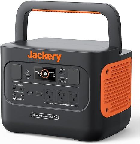 Jackery 1000 Pro Portable Power Supply, 1.8 Hours, Full Charging, Large Capacity, 278,400 mAh/1002 Wh, For Home and Outdoors, Backup Power Supply, Power Saving, Pure Sine Wave, MPPT Control, AC (1000 W, Instant Max 2,000 W), DC/USB Output, For Sleeping in Car, Camping, Disaster Prevention, Emergency Power Supply, Jackery 1000 Pro