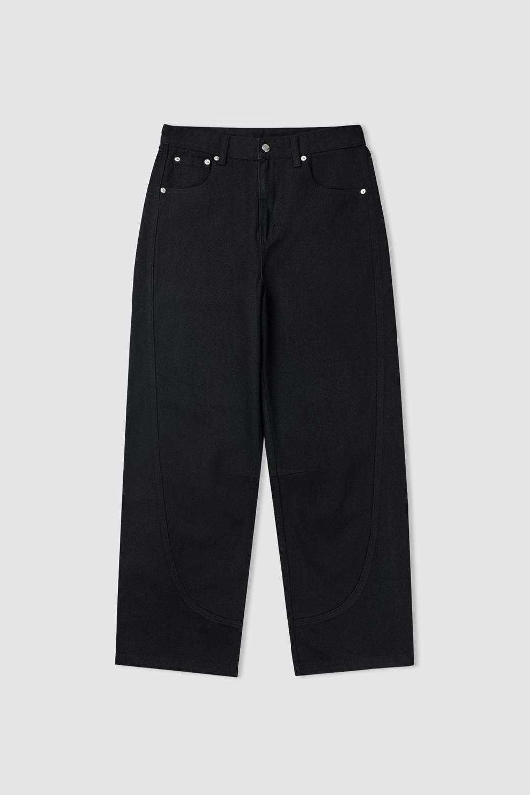 [10.10 RESTOCK] Low Curved Wide Pants (Black)