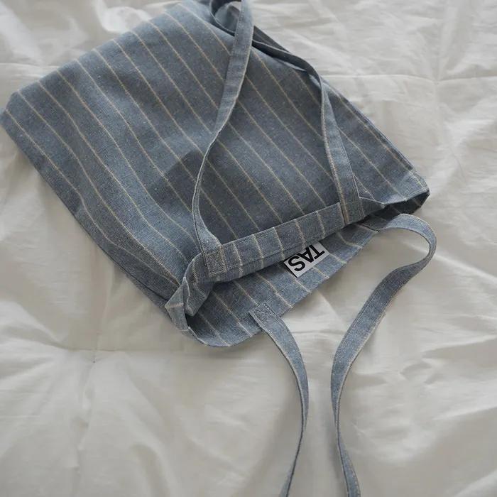 PINSTRIPE ECO BAG (BLUE)