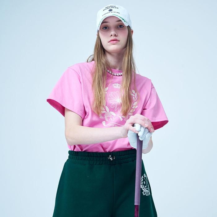 T SHIRT NOUVEAU EMBLEM_PINK CREAM