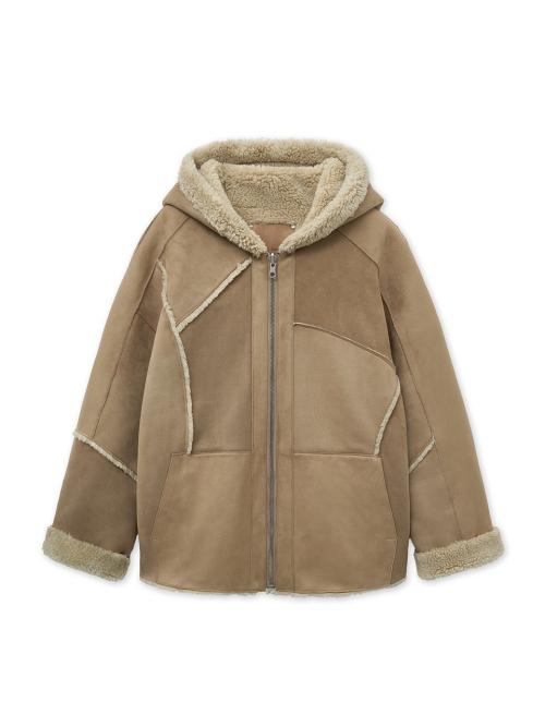 REVERSIBLE HOODY MUSTANG IN BEIGE