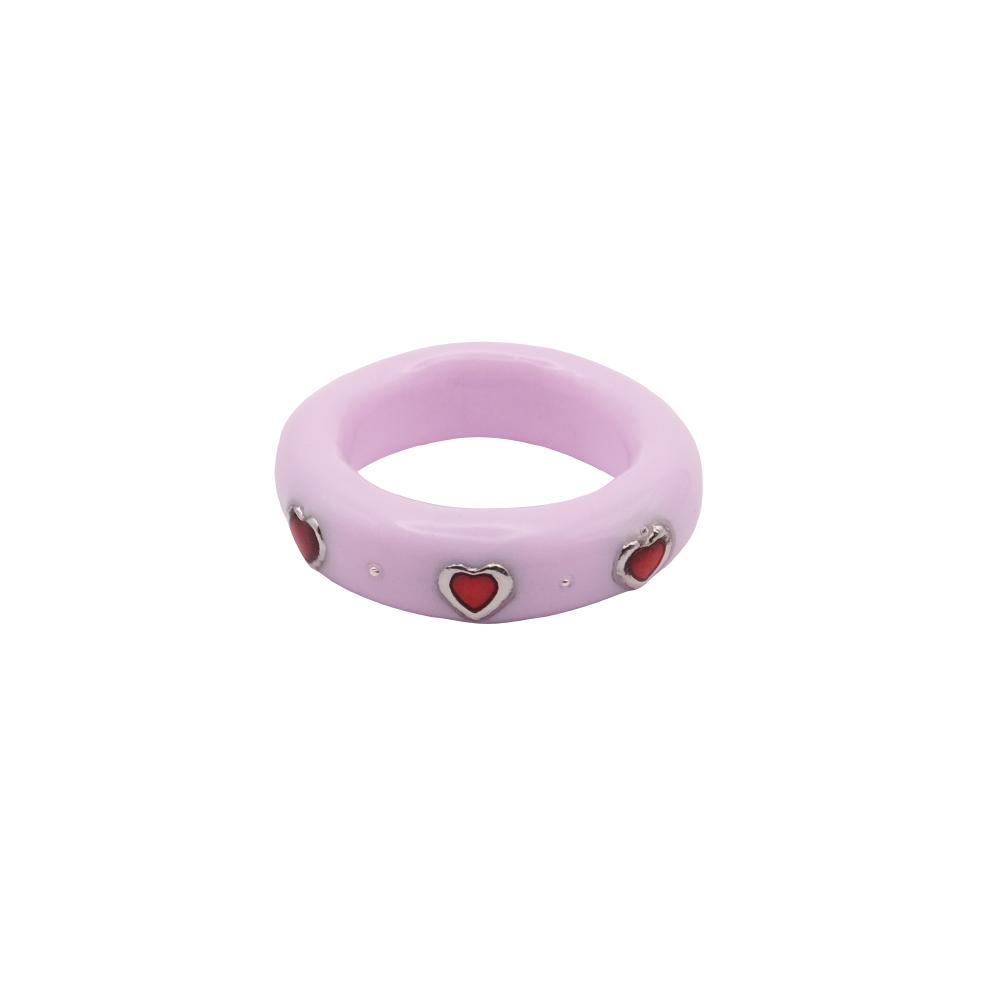 heart button ring