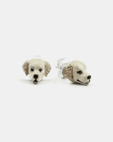 GOLDEN RETRIEVER COUPLE EARRINGS / ENAMELLED