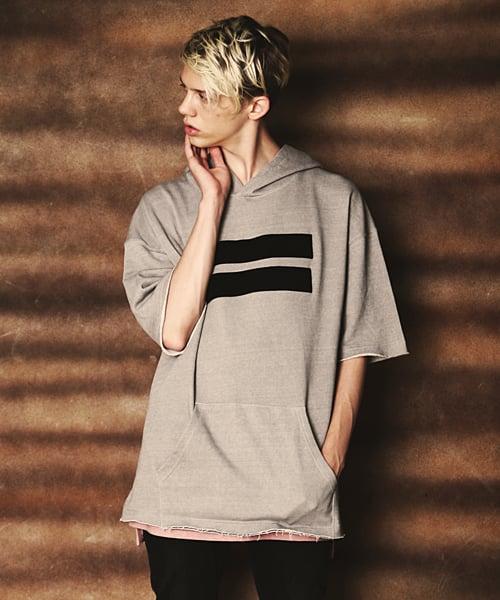 DDH-077 PIGMENT WASHING VELCRO HOOD GRAY