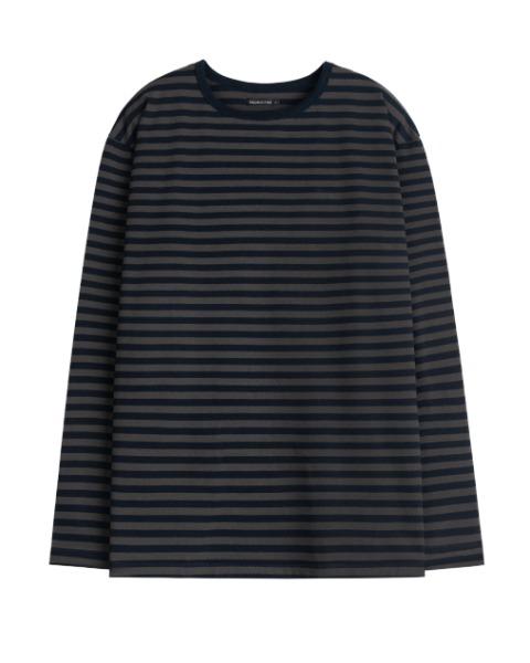 [HAUSBACKEN] HAUS STRIPE LONG SLEEVE (NAVY CHARCOAL)