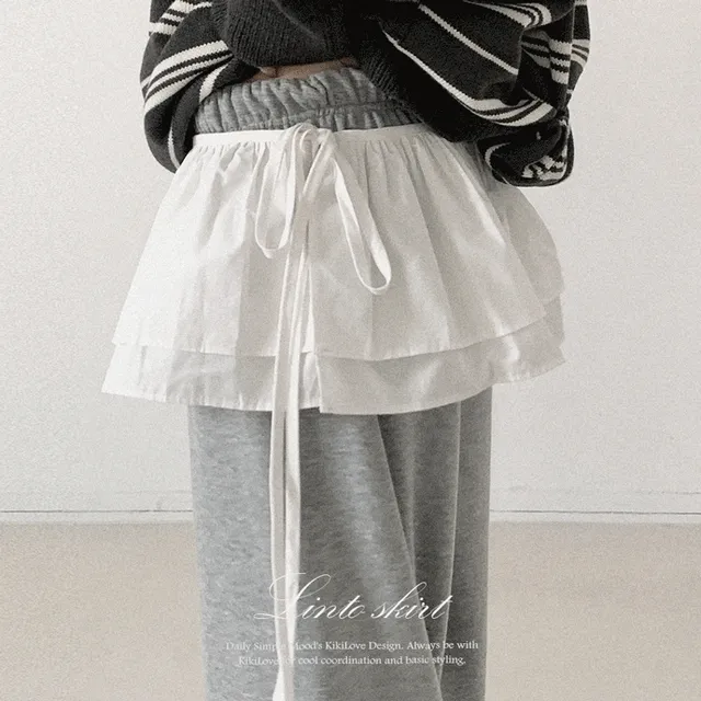 🌸25ss봄신상[🤍러블리/코디추천!] *레이어드 코디템* 고퀄 국내제작! 린토 레이어드 모엣티 랩 캉캉 미니스커트 - 2color