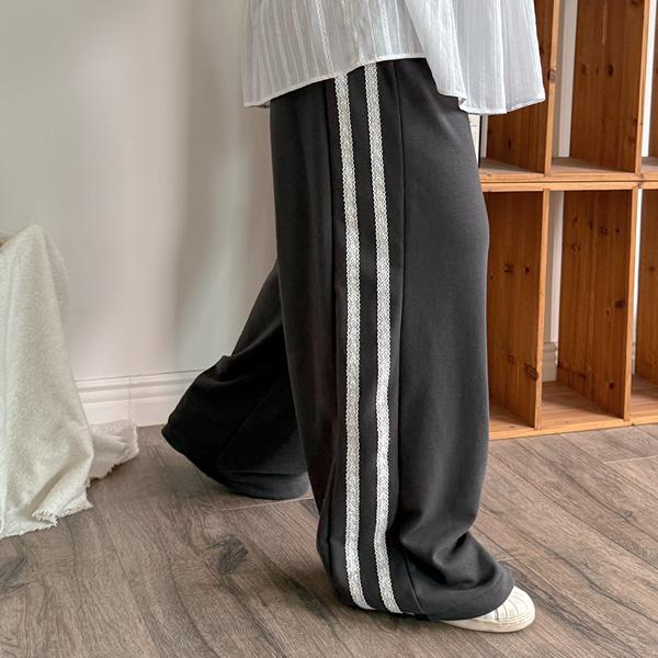 이블렛by제이스타일 🤎물결 PICK🤎이블렛 디브온 레이스 핀턱 스트링 롱 밴딩팬츠 제이스타일