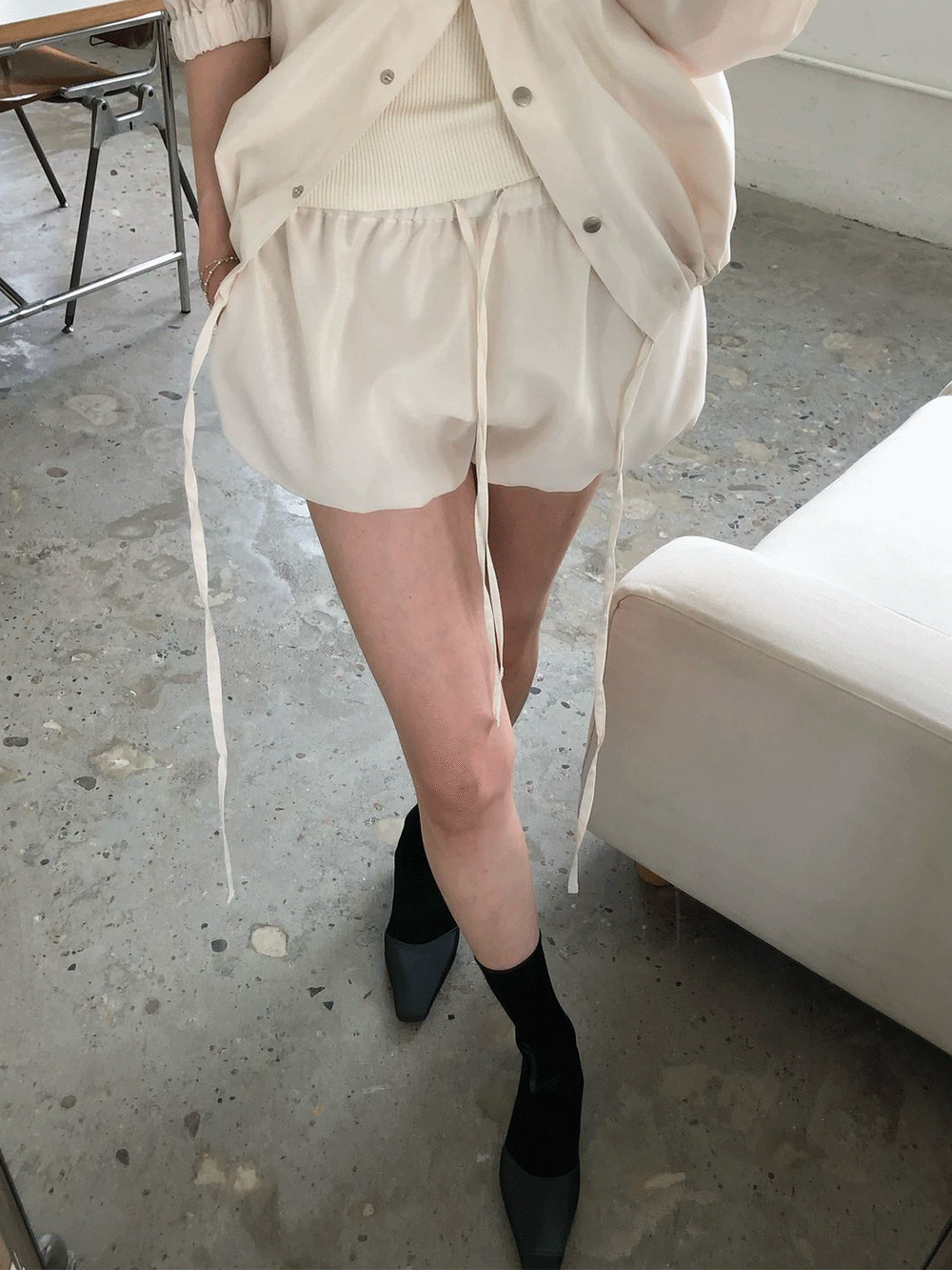 메틸 silk volume balloon short pants (2colors)
