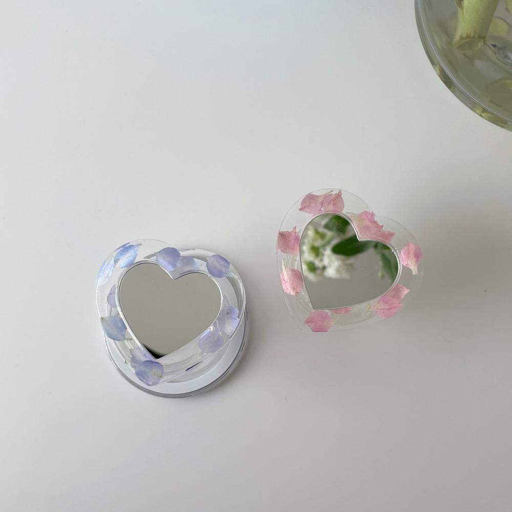 생화 플라워 하트 거울 레진톡 미러톡 스마트톡(맥세이프)