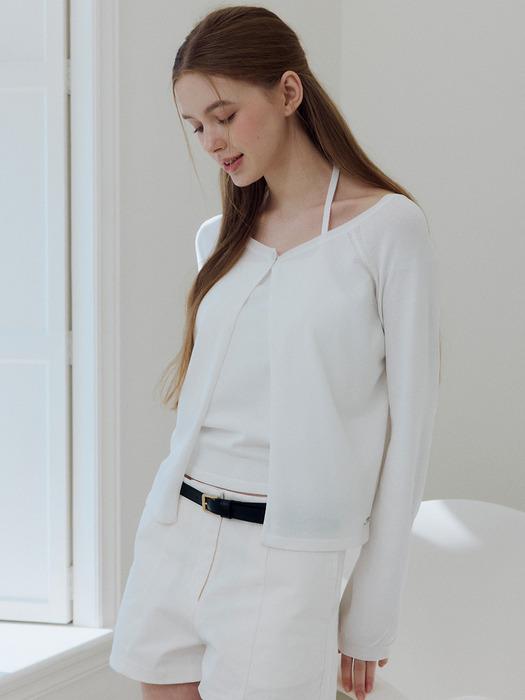 (SET) 원버튼 가디건 셋업 ivory