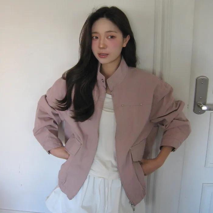 WASHED COTTON JACKET_LIGHT PINK