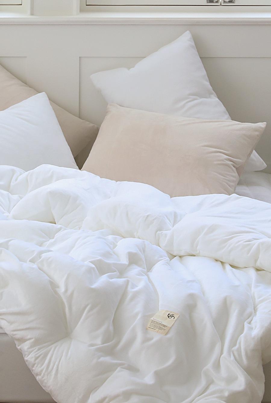 무지 극세사이불 이음선없는 광폭 옥수수솜 겨울 차렵이불 4색상