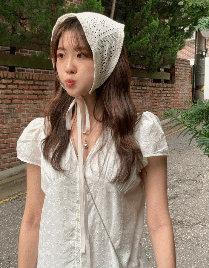 오브위 커치프 acc - 뜨개 펀칭 니트 반다나 두건 2color