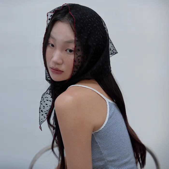 [29CM 단독] leopard dots scarf (BK)